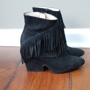 Sacha London Womens Fringe Boots Size 6 Black